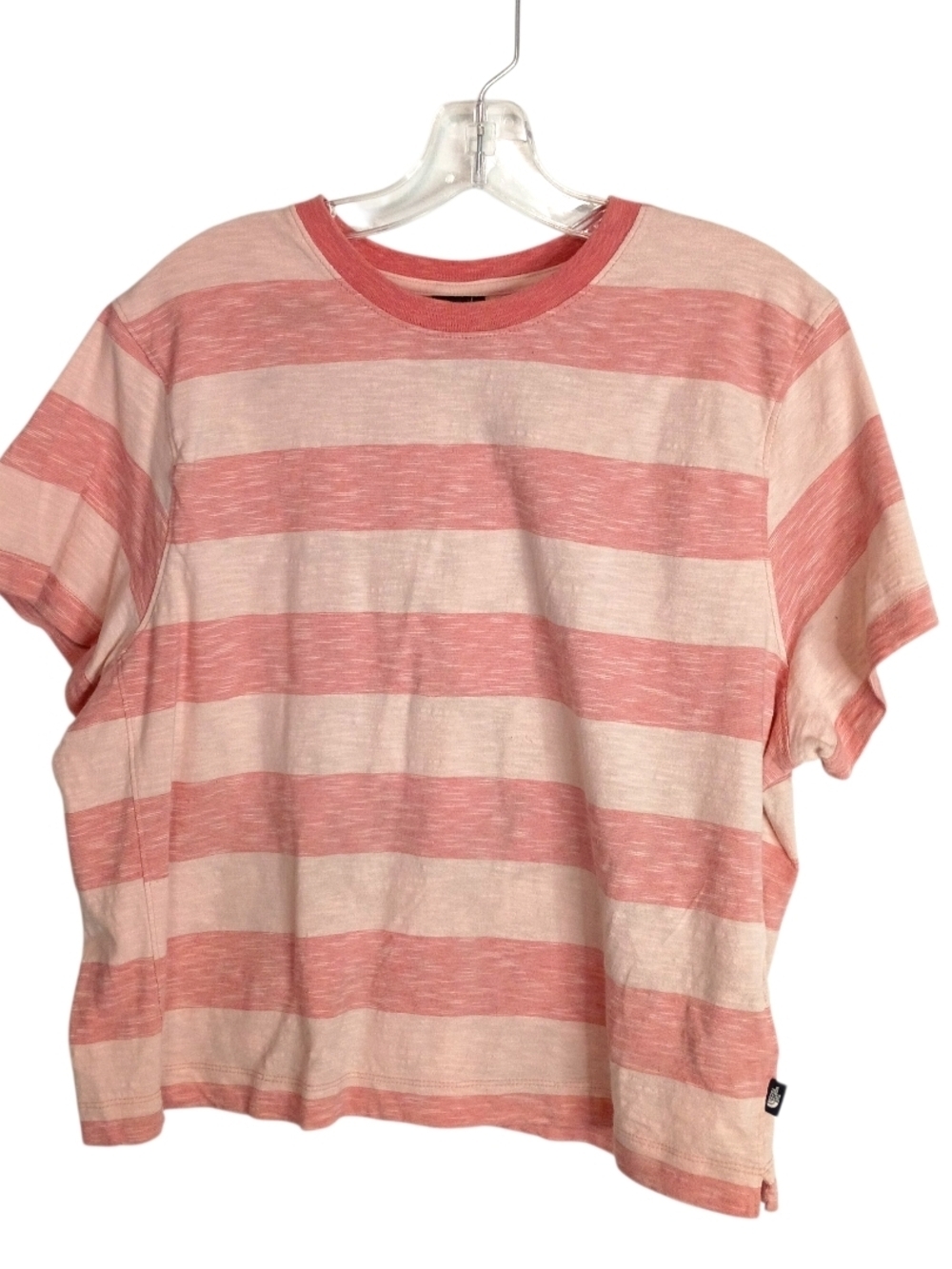 The North Face -Striped Crewneck Tee in shades of peach - L